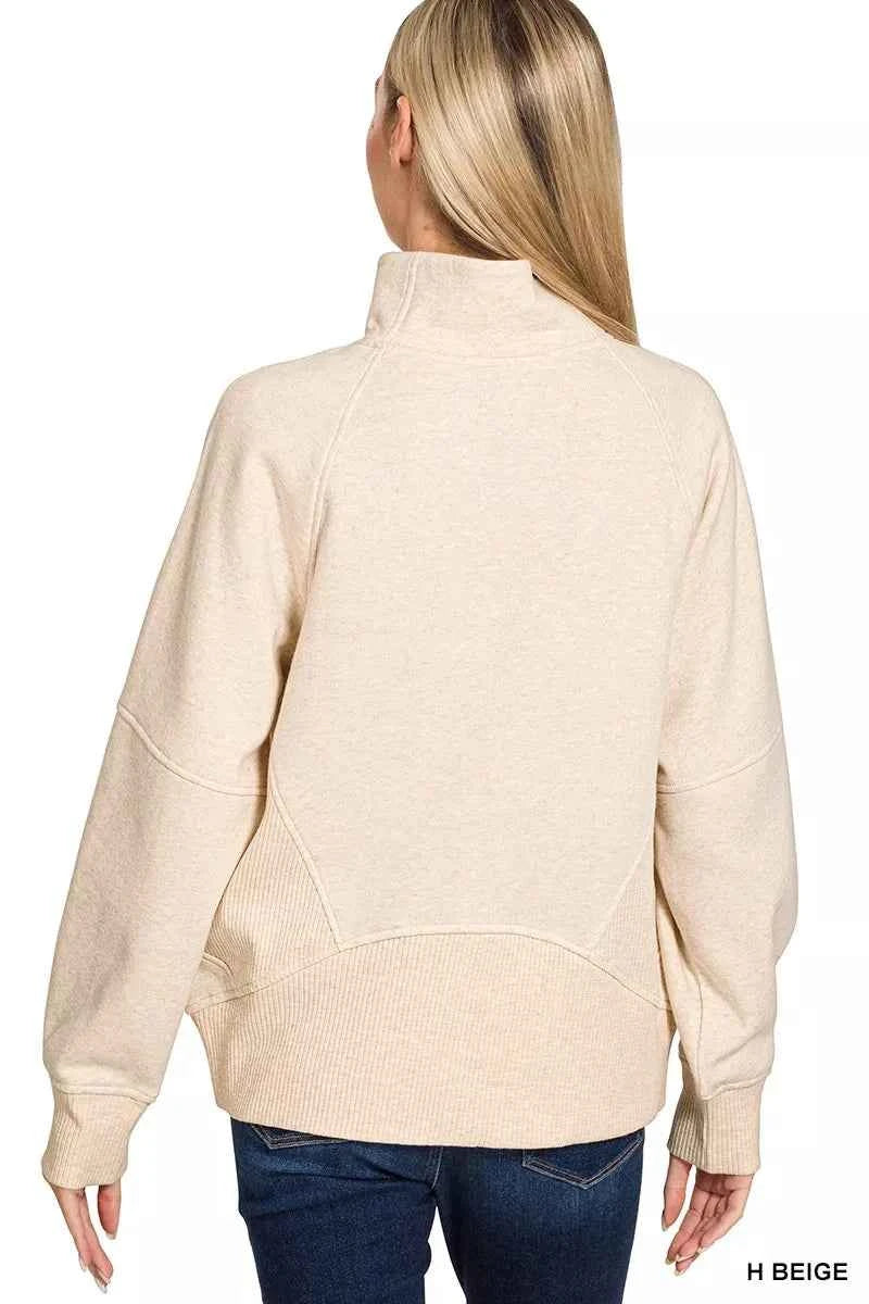 Zenana Half Zip Fleece Sweatshirt with kangaroo Pocket 0733dccfbd8f427bb4ac12d3f4f67dfb-Max-Origin