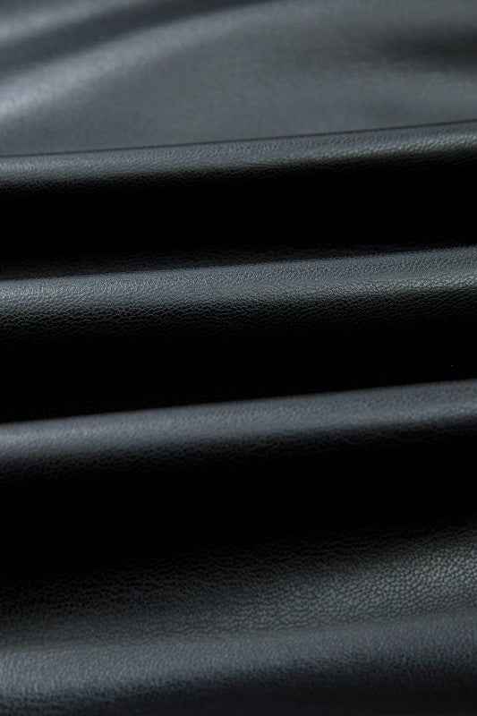 Faux Leather Ruffle Hem Sleeveless Mini Dress 073d1619-1c70-40d3-92bb-8a7c6ce01475