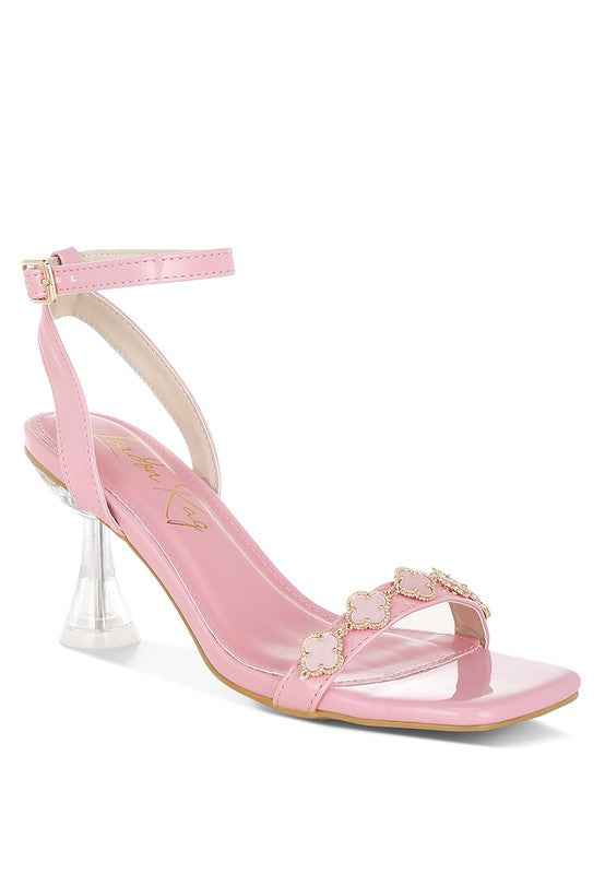Ebina Charm Detail Spool Heels Pink 07400ad7-5e4e-4b16-89a9-b2f339a00ab1