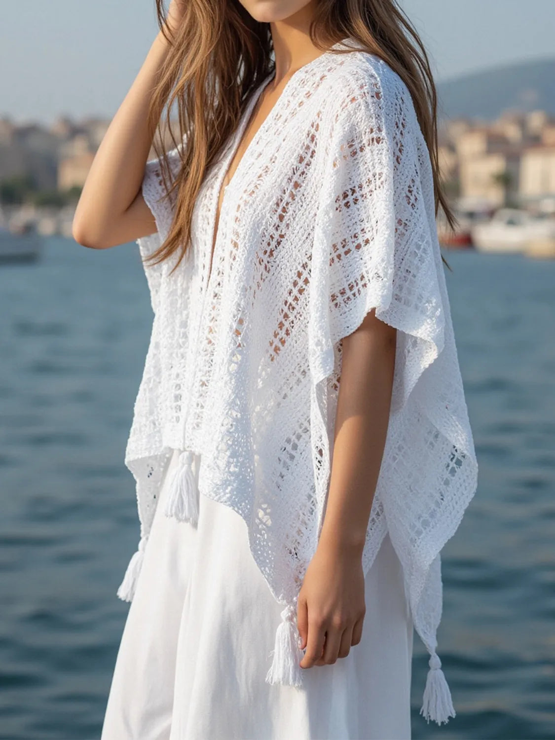 Openwork Tassel Open Front Knit Cover Up 07410865-0176-464e-8c2e-99f8fee2de0f-Max-Origin