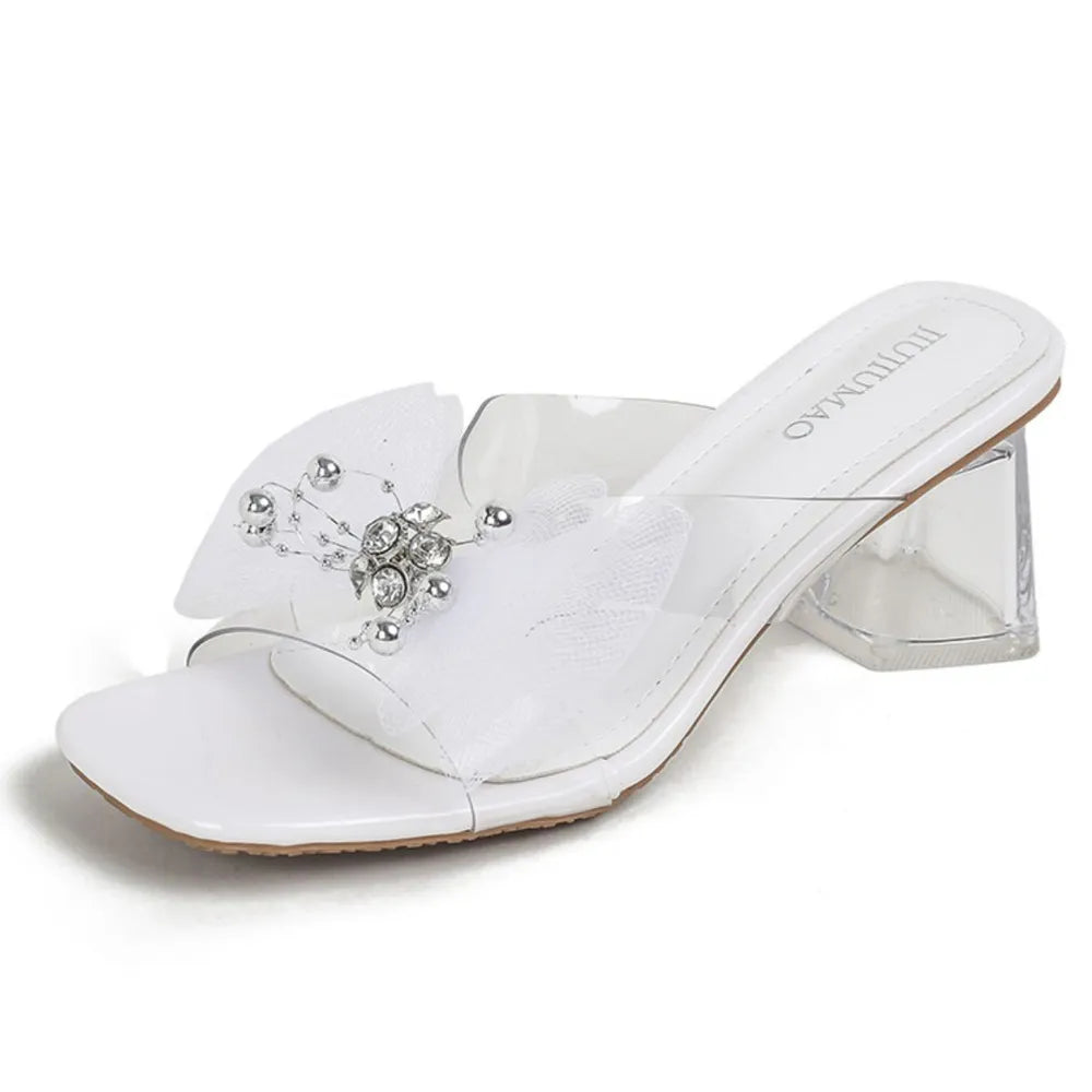 Open Toe Block Heels Sandals White 07476e87-6809-4298-966e-fee5b45038c2-Max