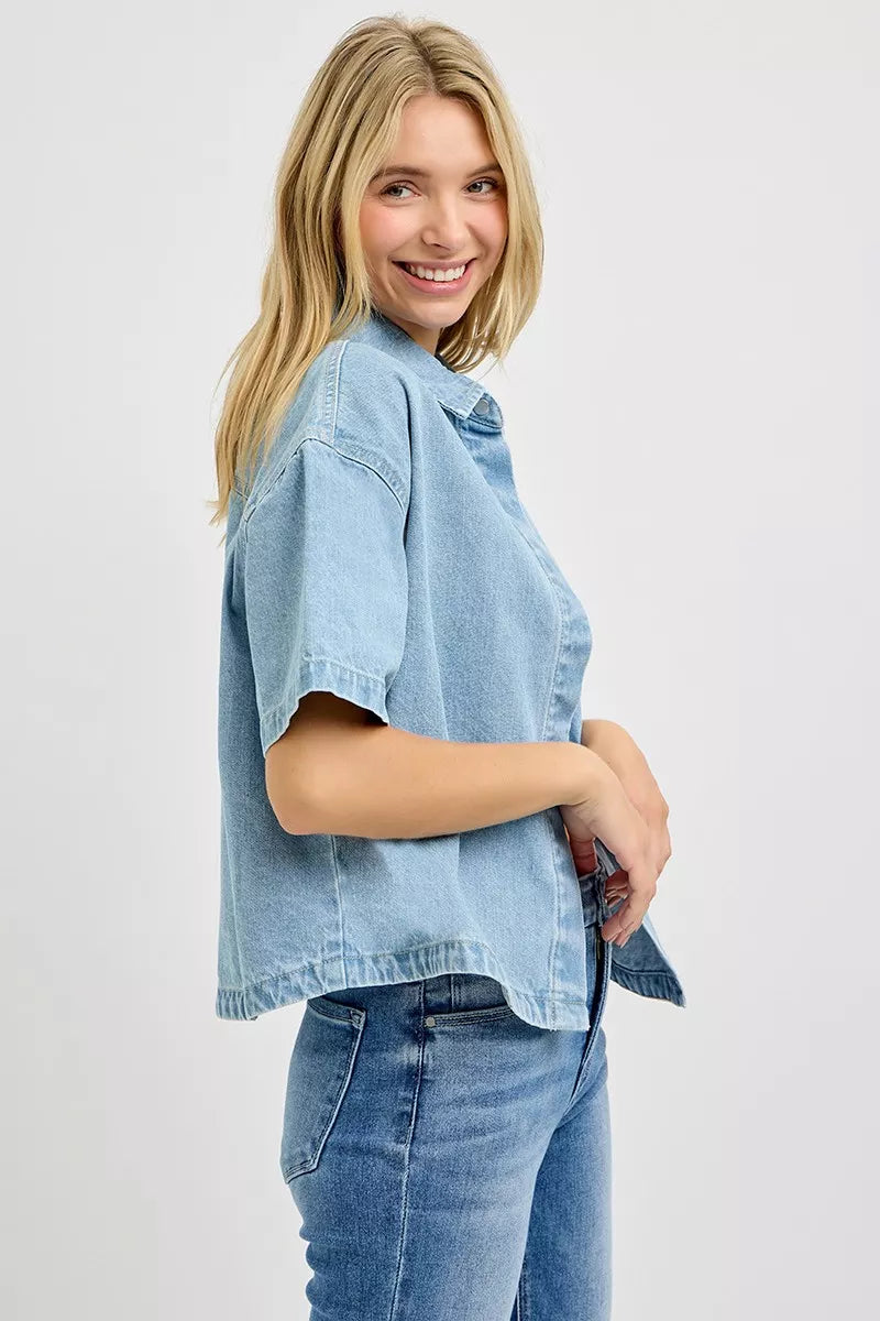 Oversized Half Sleeve Cropped Shirt 07521964-cf92-4c9e-8f05-424d56d084cf-Max-Origin