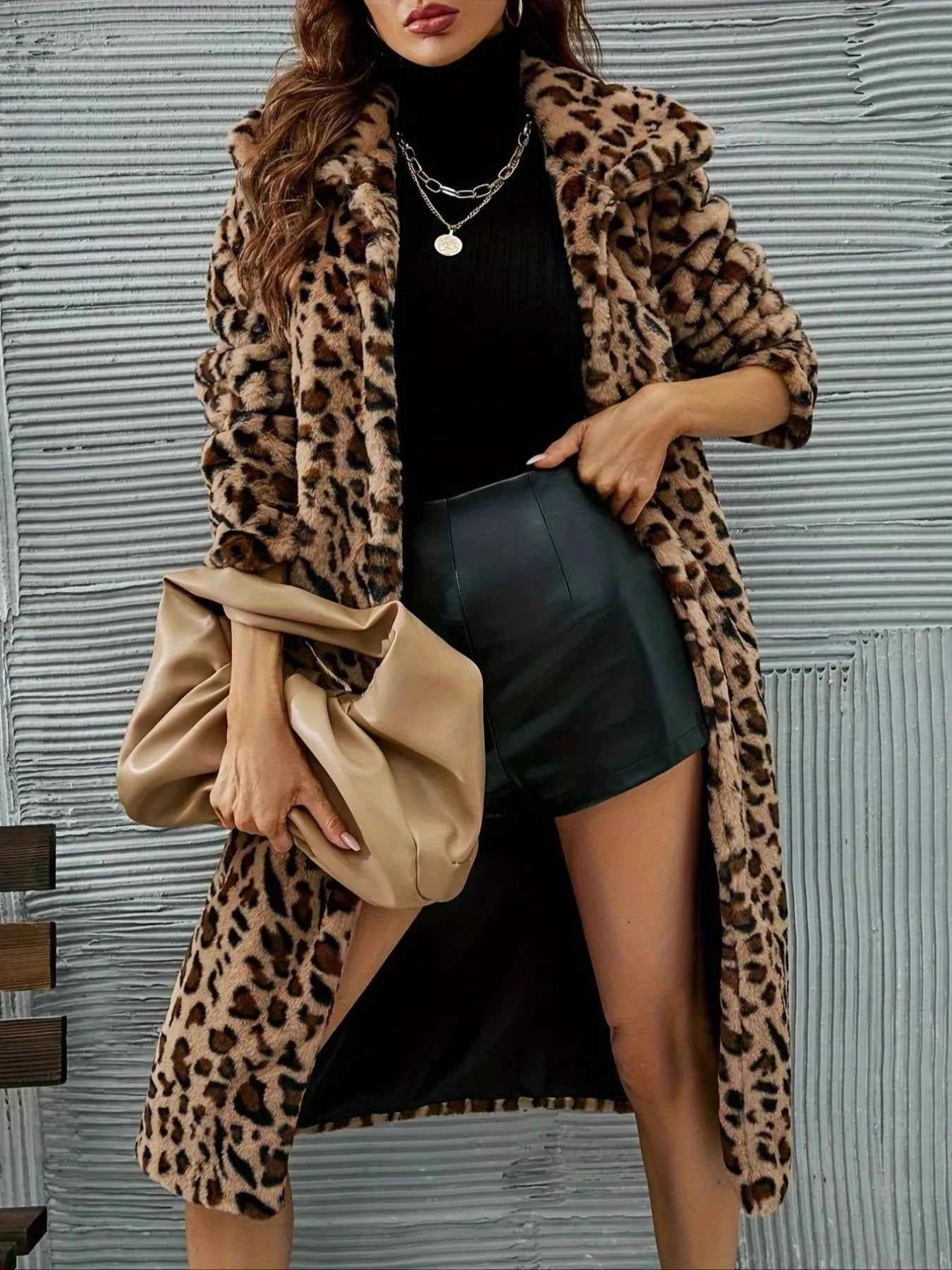 Leopard Print Faux Fur Longline Coat Leopard 07666d9843a14950b9bdddb5c82064f7-Max-Origin