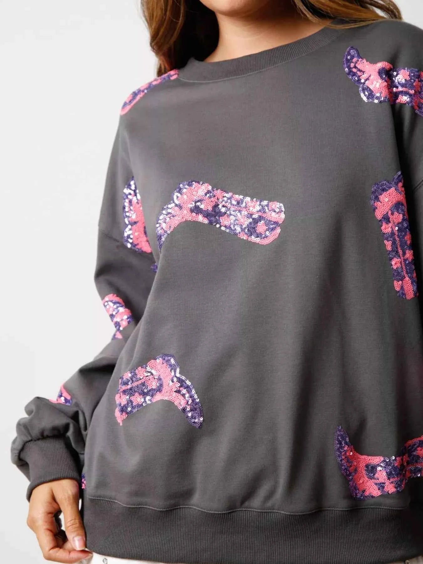 Sequin Boot Crewneck Sweatshirt 0767d611-fe58-482f-bc4b-1e243d4ed2a2-Max-Origin