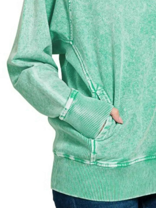 Halo Snow Washed French Terry Round Neck Sweatshirt 076f35a4-13bb-4f51-8831-7ae3aec6f4ef-Max-Origin