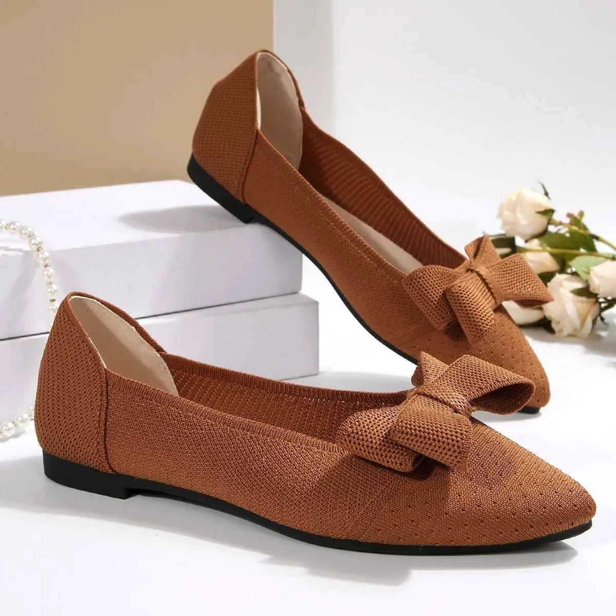 Pointed Toe Bow Slip-Ons 0775bcbe7c6a404287bb041211a5d147-Max-Origin