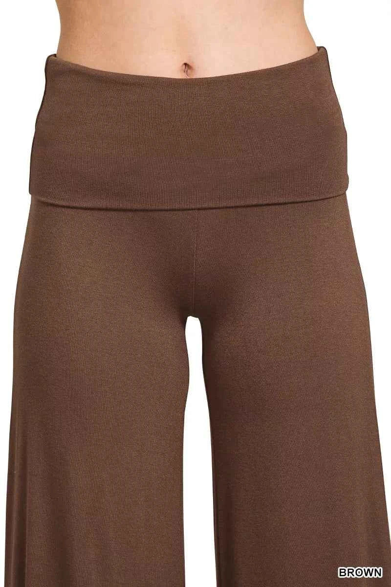 Zenana Fold Over Waist Comfy Wide Leg Pants 0778b739b5ac41bb9391b39a877292bb-Max-Origin