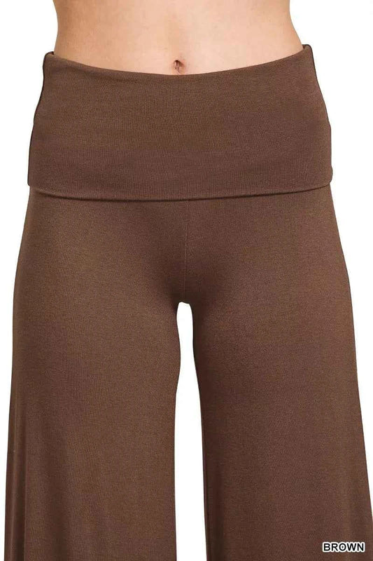Fold Over Waist Comfy Wide Leg Pants 0778b739b5ac41bb9391b39a877292bb-Max-Origin