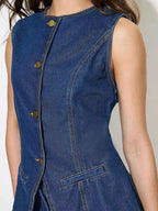 Button Up Sleeveless Denim Top and Shorts Set 078a6ee959cb4170b91bf7e3d136c710-Max-Origin
