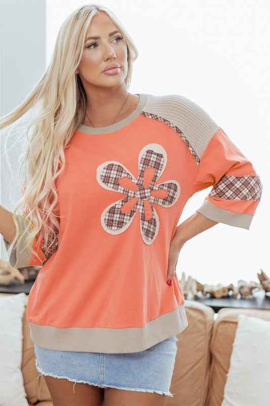 Adele Patchwork Bracelet Sleeve Top 078bf94b-a938-4fa6-852e-4dcee8229150