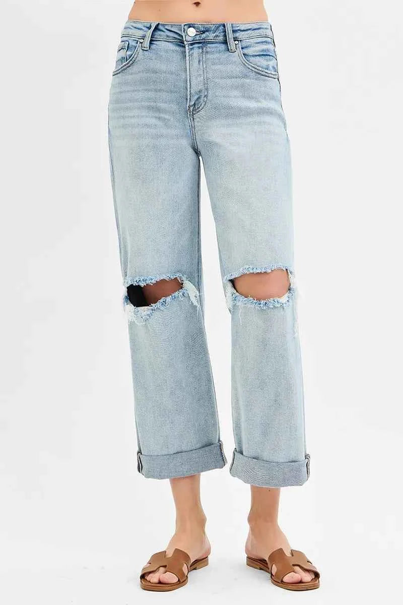 RISEN Full Size Mid Rise Fit Boyfriend Jeans with Cuff Plus Size 07a2f0d0cce048d9ada5318d1e3bf828-Max-Origin