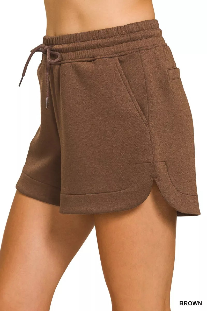 Zenana Scuba Elastic Waistband Shorts With Pocket 07b8414255e44544b5675b302bc57235-Max-Origin