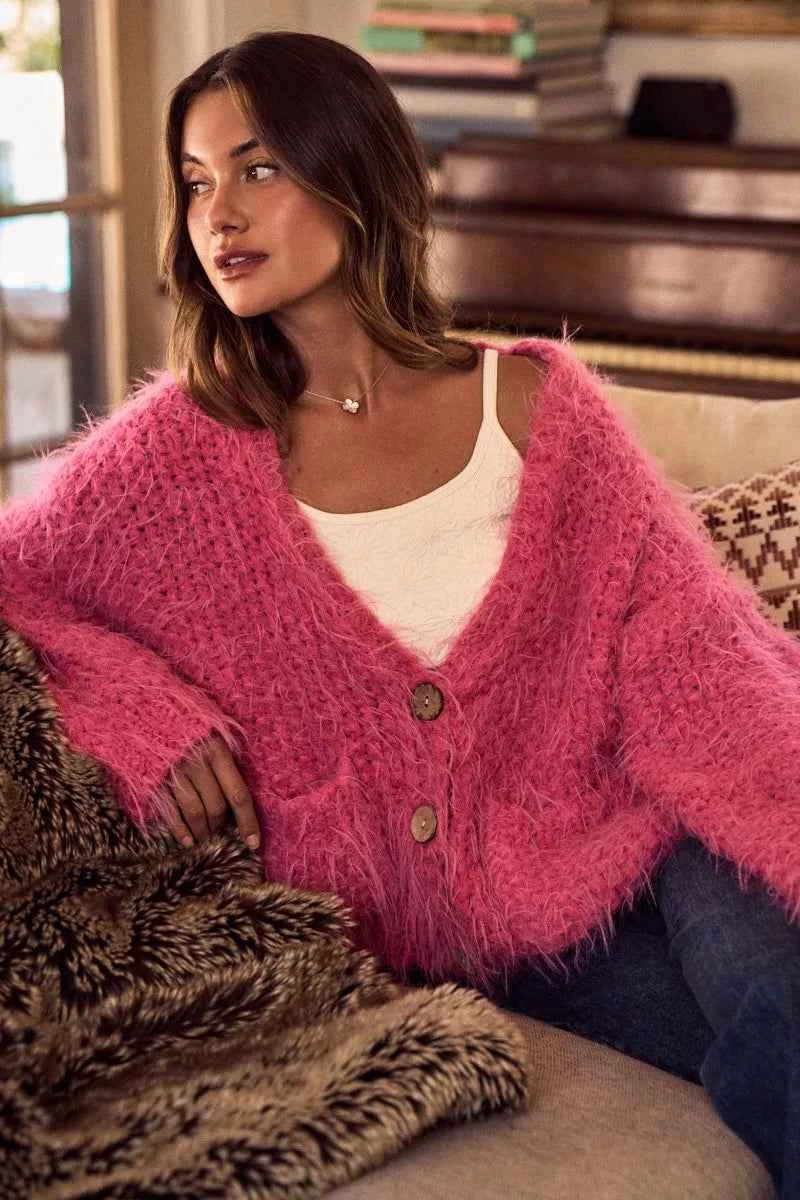 SO ME Soft Touch Hairy Loose Fit Cozy Sweater Cardigan 07b84ce2520143d49784e306ec4a31f2-Max-Origin