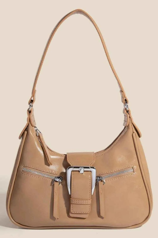 Fame Large Buckle Triple Zipper Hand Bag KA One Size 07c85689-ed29-4d20-93bb-5a3e70b5b7cc-Max-Origin