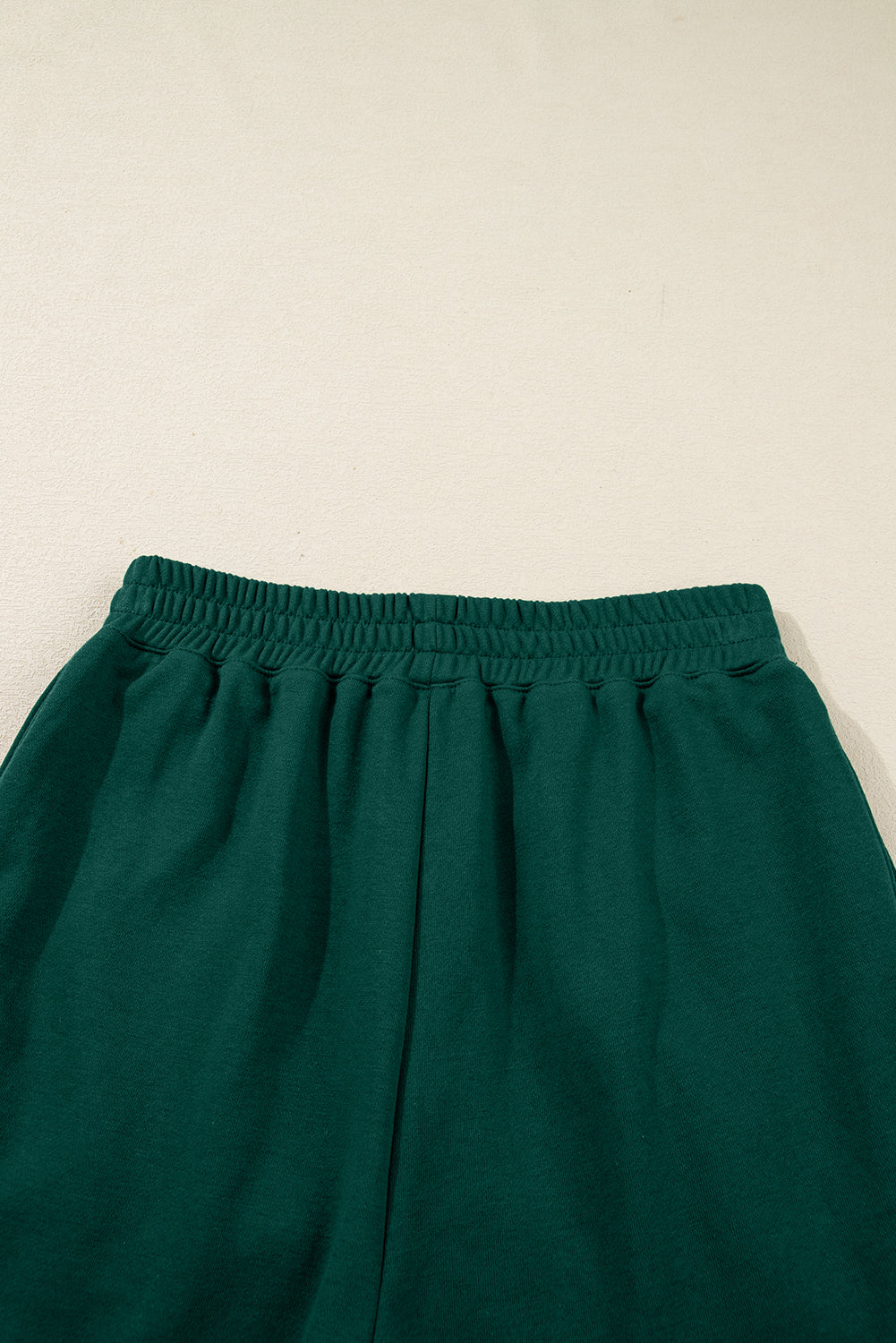 Dark Green Pearl Embellished Drop Shoulder Pullover Elastic Waist Mini Skirt Set