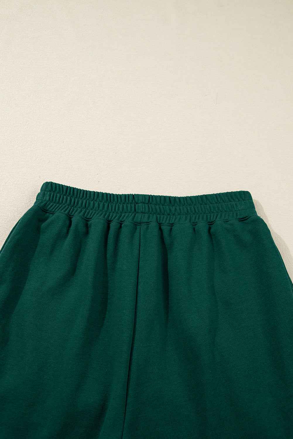 Dark Green Pearl Embellished Drop Shoulder Pullover Elastic Waist Mini Skirt Set 07d4e036a7019534