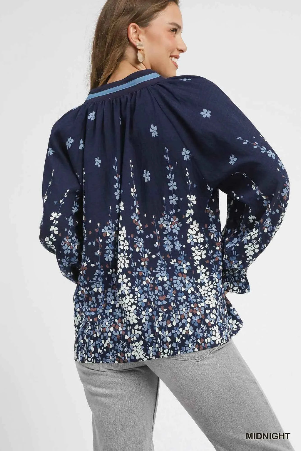 Umgee Full Size Floral Vine Print Blouse with Balloon Sleeves Plus Size 07daeea4-a422-47c8-9a94-2e218efc78ca-Max-Origin