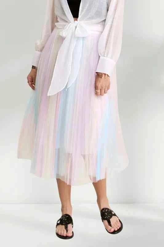ADORA Unicorn Pleated Mesh Flare Midi Skirt 07f004f0-1299-42e6-9bec-5bdbb0d92dd9-Max-Origin
