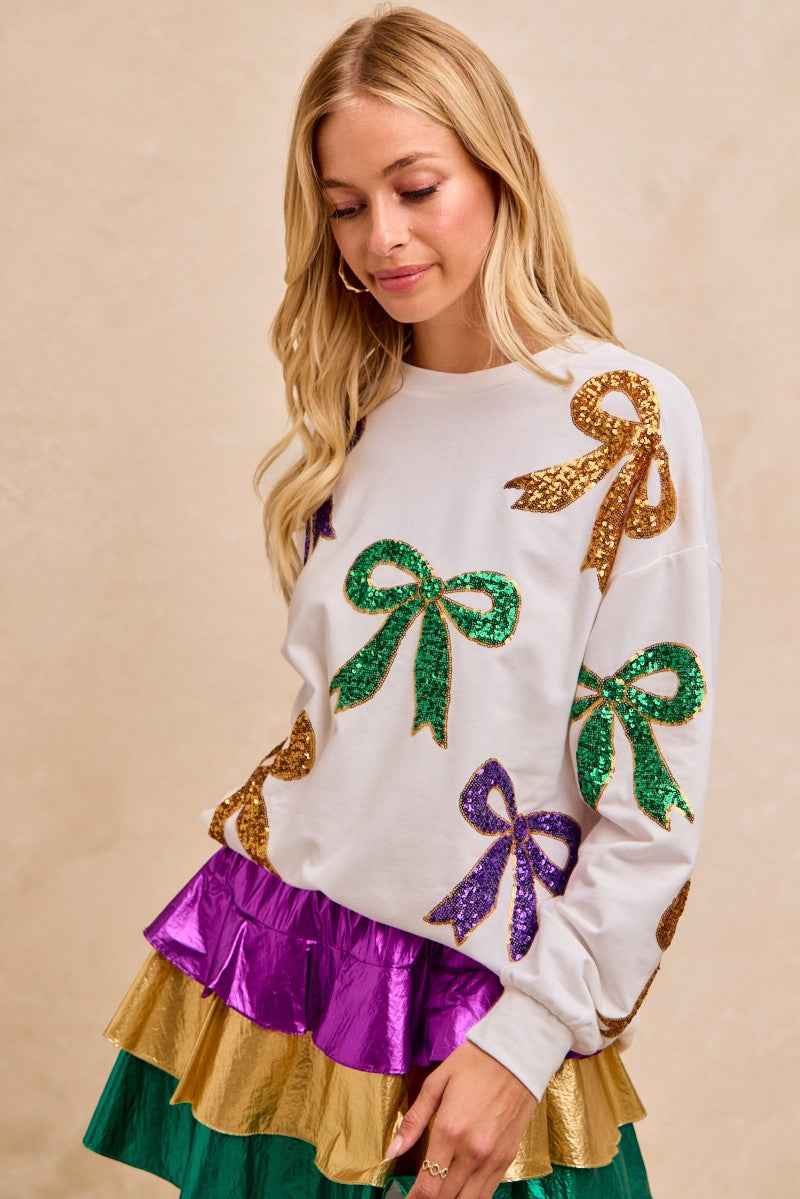 BiBi Mardi Gras Sequin Bow Top 07fdfe15-dc10-4348-af12-ac20f164551a-Max