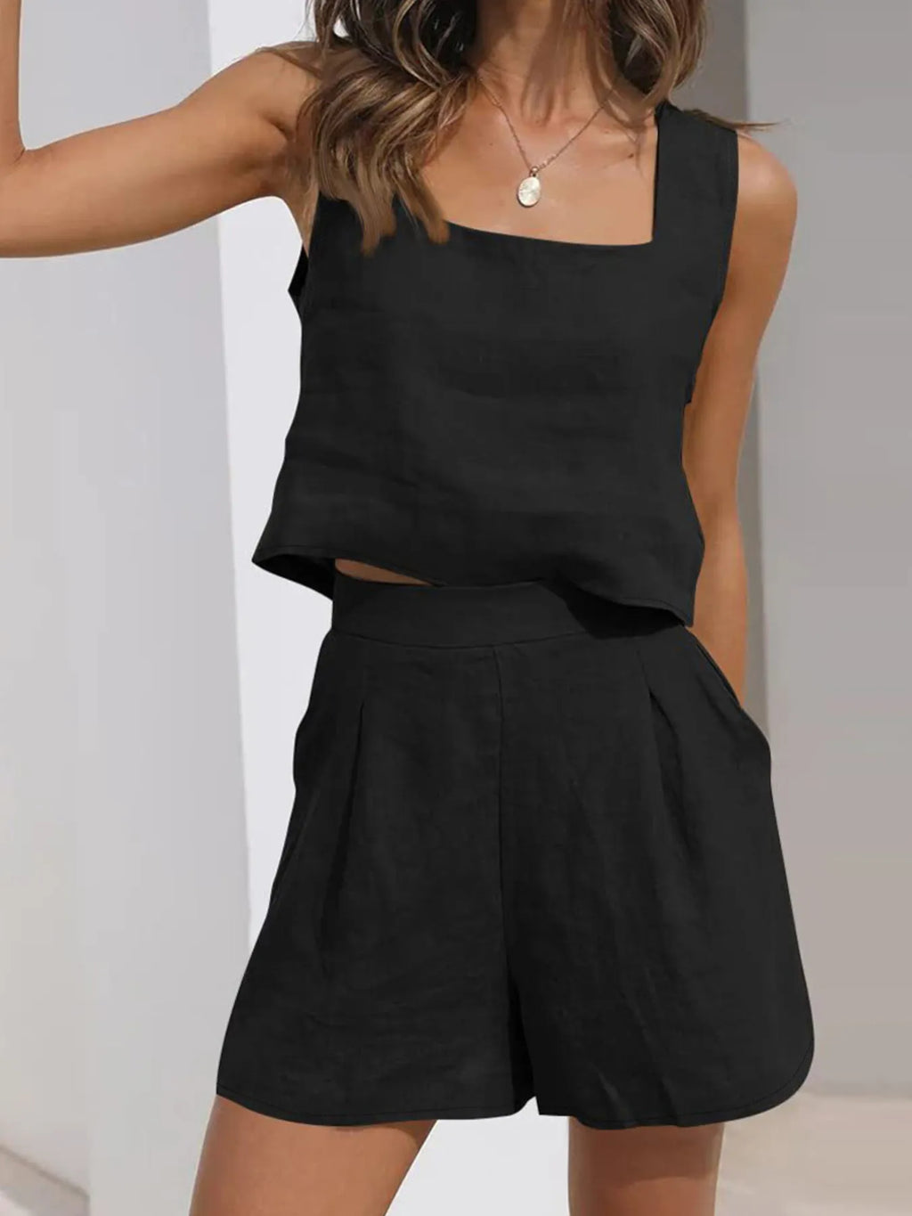 Square Neck Tank and Shorts Set 08036fa4a27146569b36edd258798fa6-Max-Origin