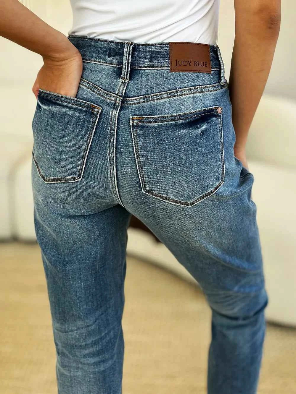 Judy Blue Full Size Mid Rise Rigid Magic Release Hem Jeans 080c9489-be9a-4e4f-9336-403354d810d2-Max