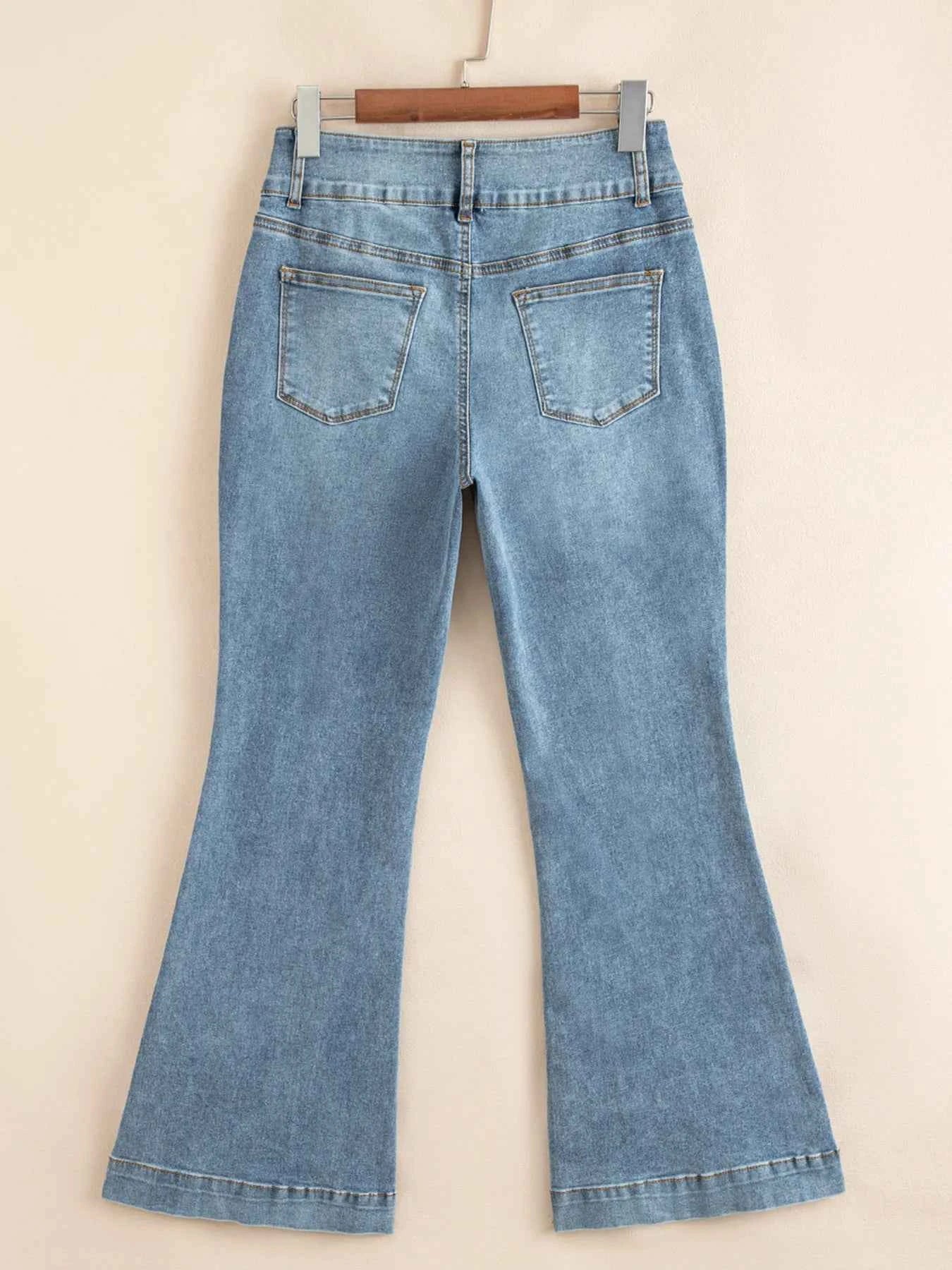 High-Waisted Flare Jeans with Seam Detail 08256998622a4530999aa98e9ff6e396-Max-Origin