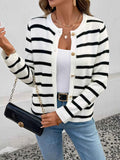 Striped Button-Front Cardigan Black 084402007ad84079b12043233a0436e5-Max-Origin
