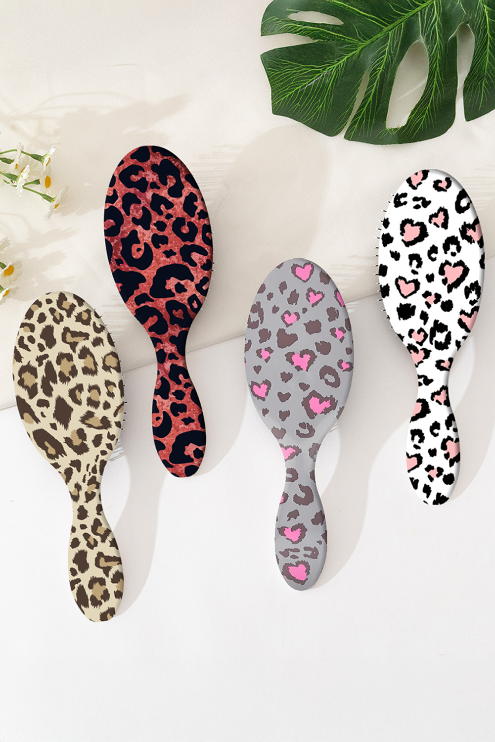 White Leopard Print Hair Brush 084b5247f0cd250d