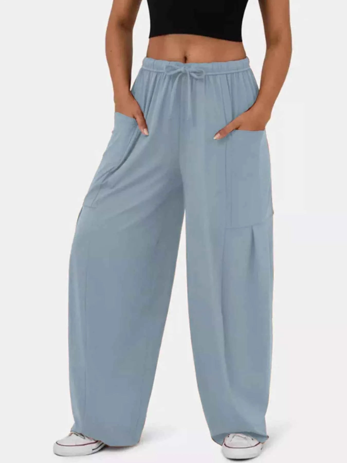 Drawstring Wide Leg Pants Gray Blue 085203038d03468c96bb4e351f6bc46d-Max-Origin