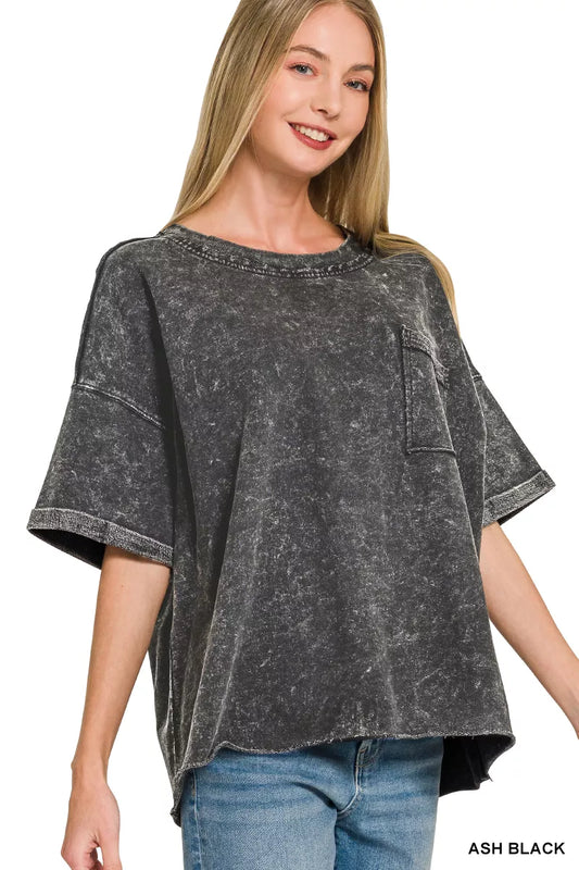 French Terry Acid Washed Exposed Seam T-shirts ASH BLACK 085dccf4-e48b-48ce-ac04-3d71f5d3dfc4-Max-Origin