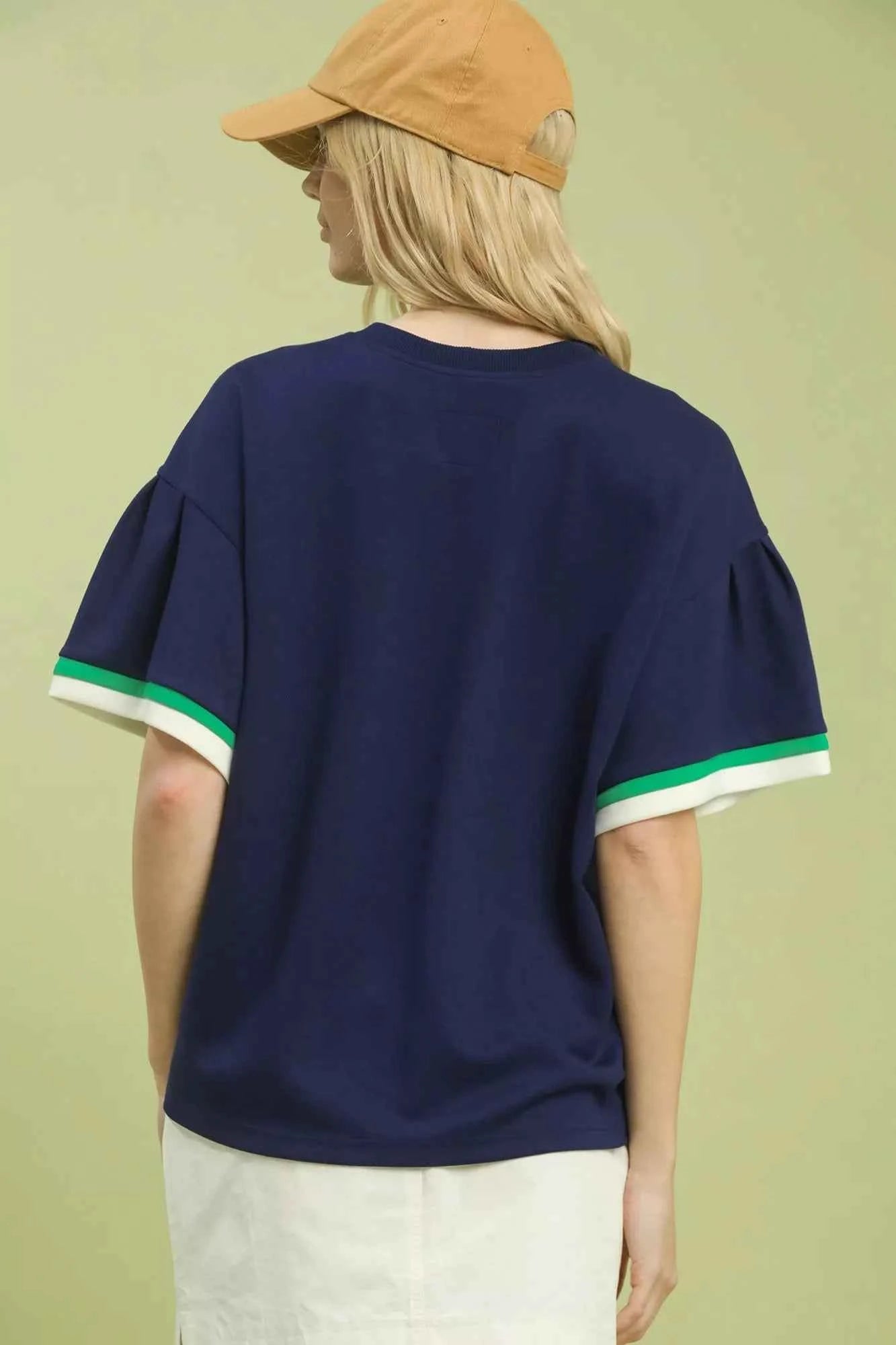 Umgee Contrast Trim Bell Sleeve Top 086f58ff-94f4-439e-ad8c-773b015c52e2-Max-Origin