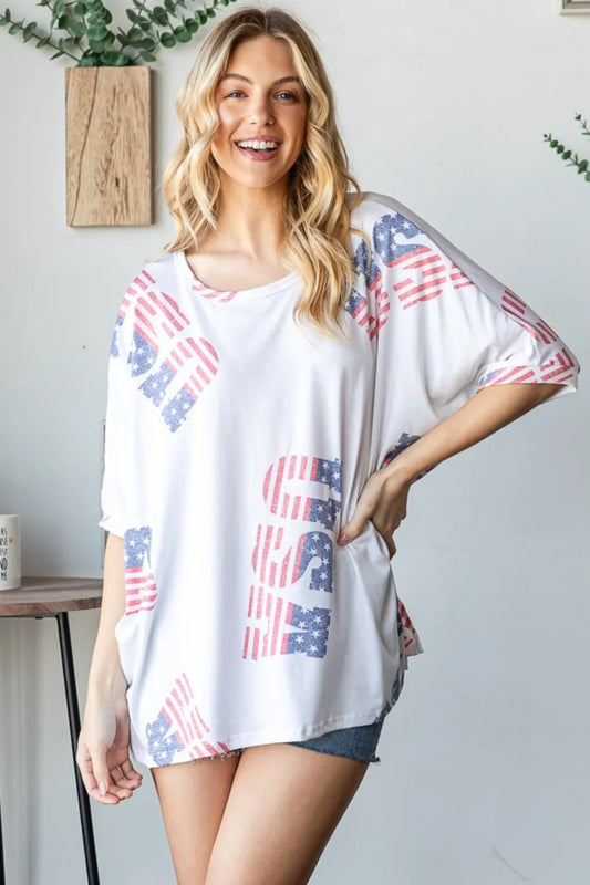 Letter Graphic Round Neck T-Shirt 087259d2-c004-4386-9c52-2487663bf687-Max