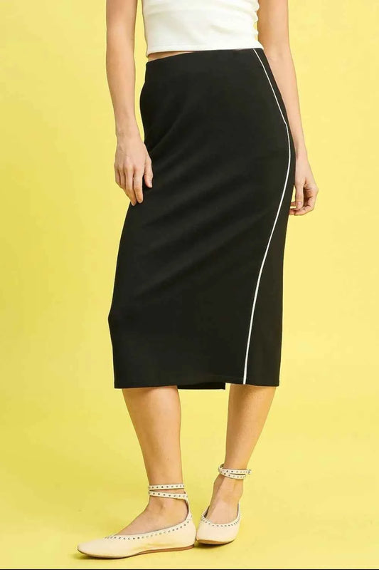 Umgee Midi Pencil Skirt with Contrast Piping Detail 08728898-bfda-425b-8dbc-3ca26e31953e-Max-Origin