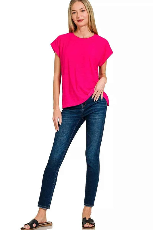 Slub Cuffed Sleeve Tee 088d13c4c27c4f8ebf939a051a21405f-Max-Origin