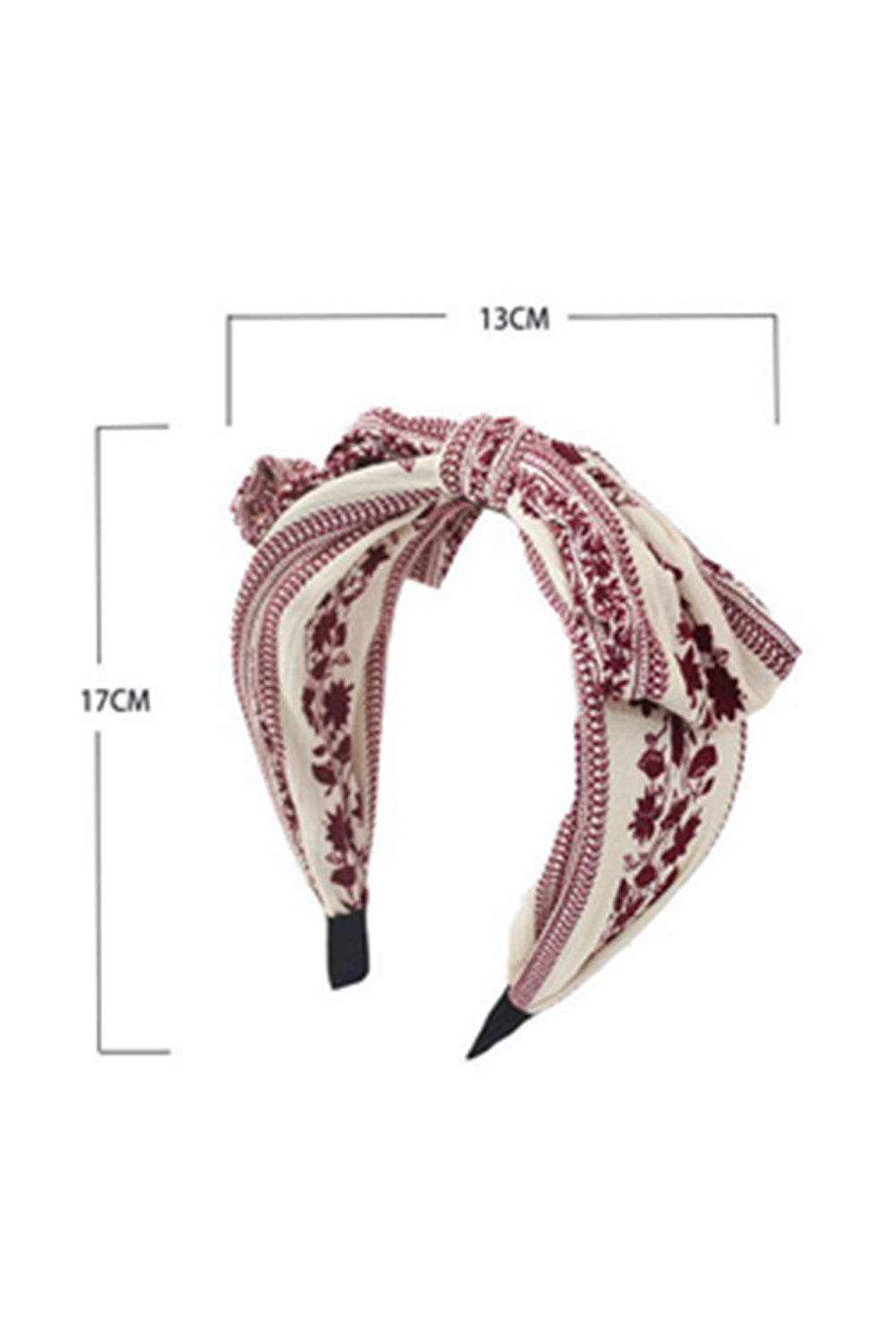 Coral Retro Floral Vine Printed Bow Knot Headband 088d1b0244912b93