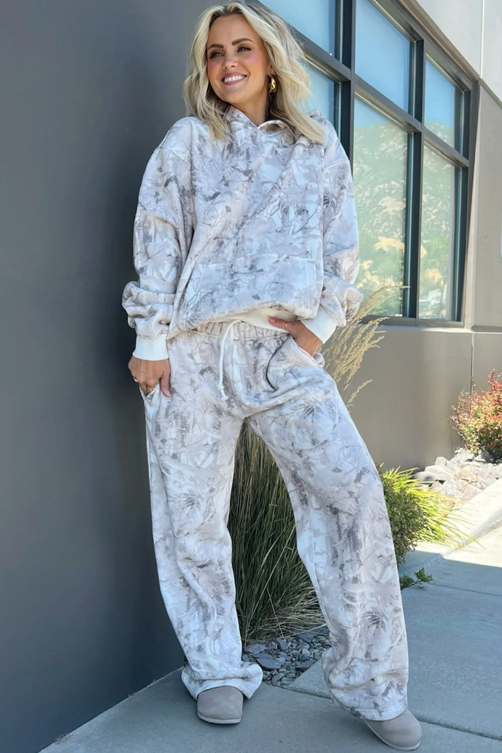 Light Grey Light Woodland Camo Classic Hoodie and Sweatpants Set 089294eccd96177a