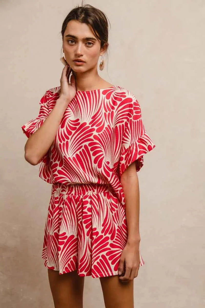 BiBi Print Woven Ruffled Sleeves Top 0894ee2fef044d8b8426a58f5f19f47e-Max-Origin