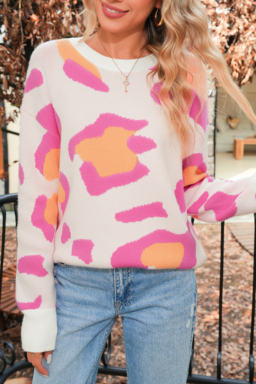 Sachet Pink Cheetah Colorblock Sweater Sachet Pink 52%Viscose+26%Polyester+22%Polyamide 08a4dd6e0b3b7559
