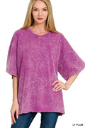 Zenana French Terry Washed Drop Shoulder Short Sleeve Top LT PLUM 08ab6f03e0ab49e2a4b4488b2a28f196-Max-Origin