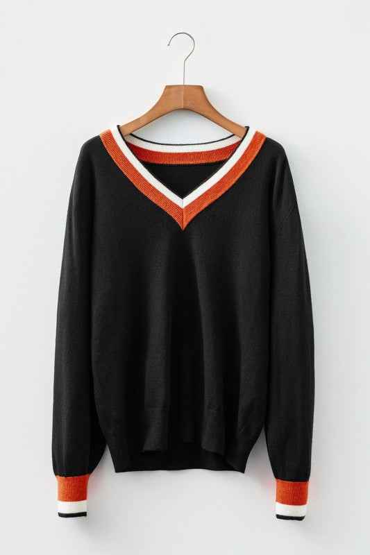 Scarlett Striped Trim Varsity Sweater 08afbf9c-8c4d-448c-8065-057d772e7d9d