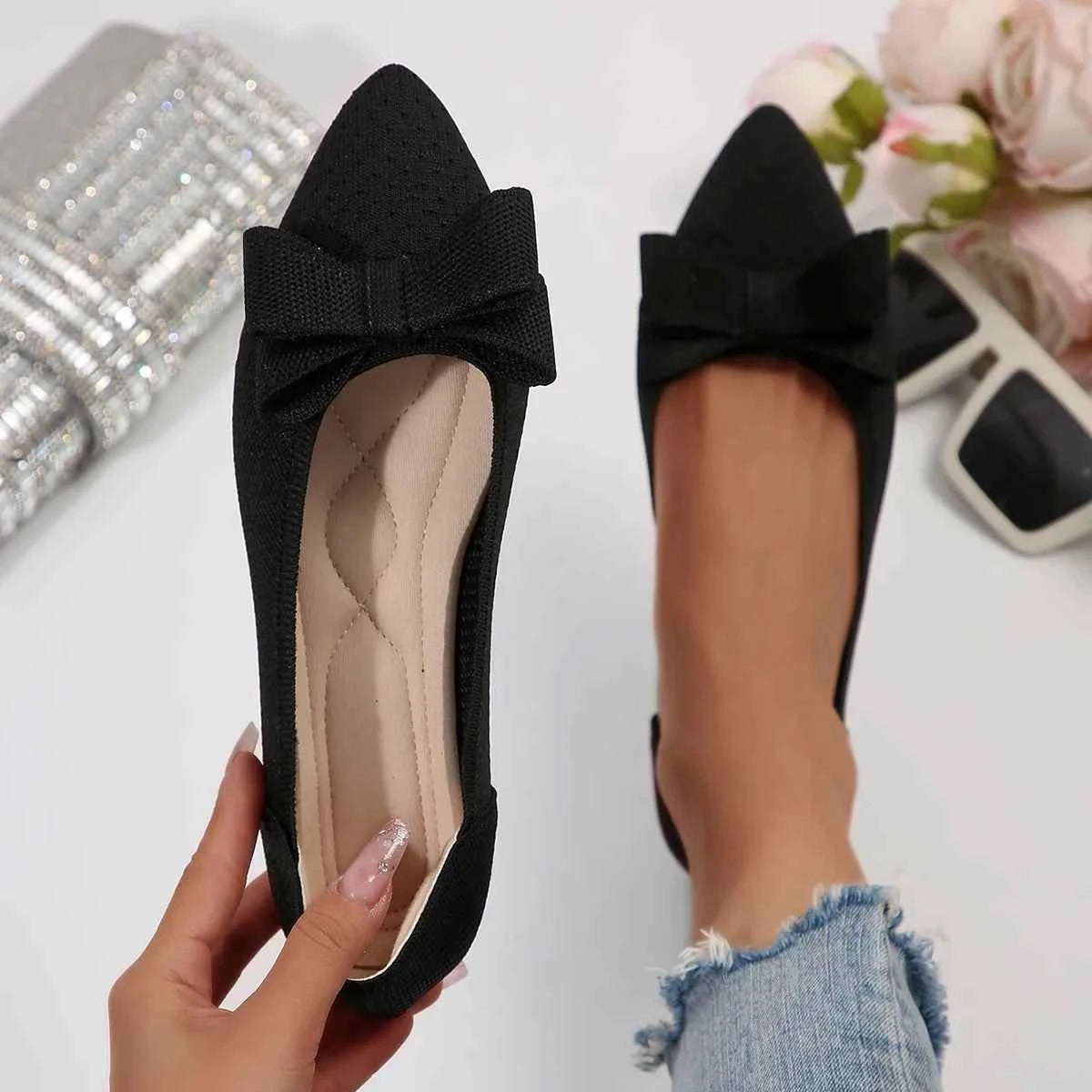 Pointed Toe Bow Slip-Ons 08b777609bef4dd59a97725441731e28-Max-Origin