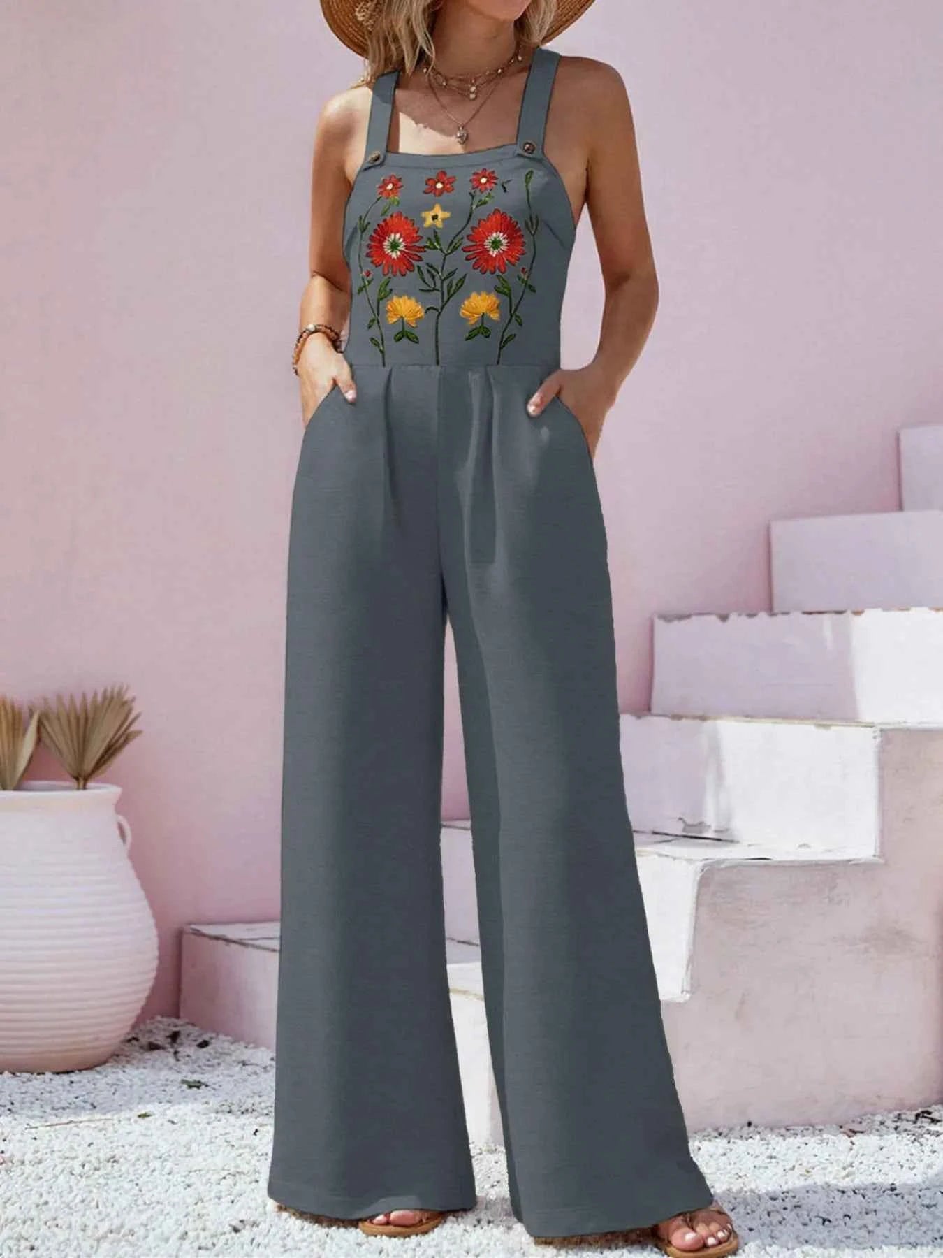 Floral Embroidered Wide Leg Jumpsuit Dark Gray 08c8a3c5-dd83-49ef-8c29-4a0f8aa72a30-Max-Origin