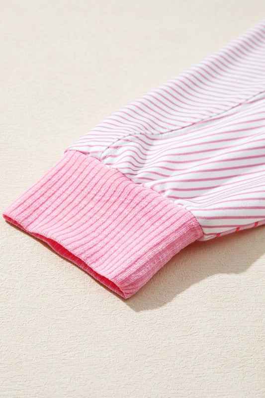 Stripe Colorblock Reverse Seam Long Sleeve Top 08cdd567-54e7-48bd-bd59-280840577b27