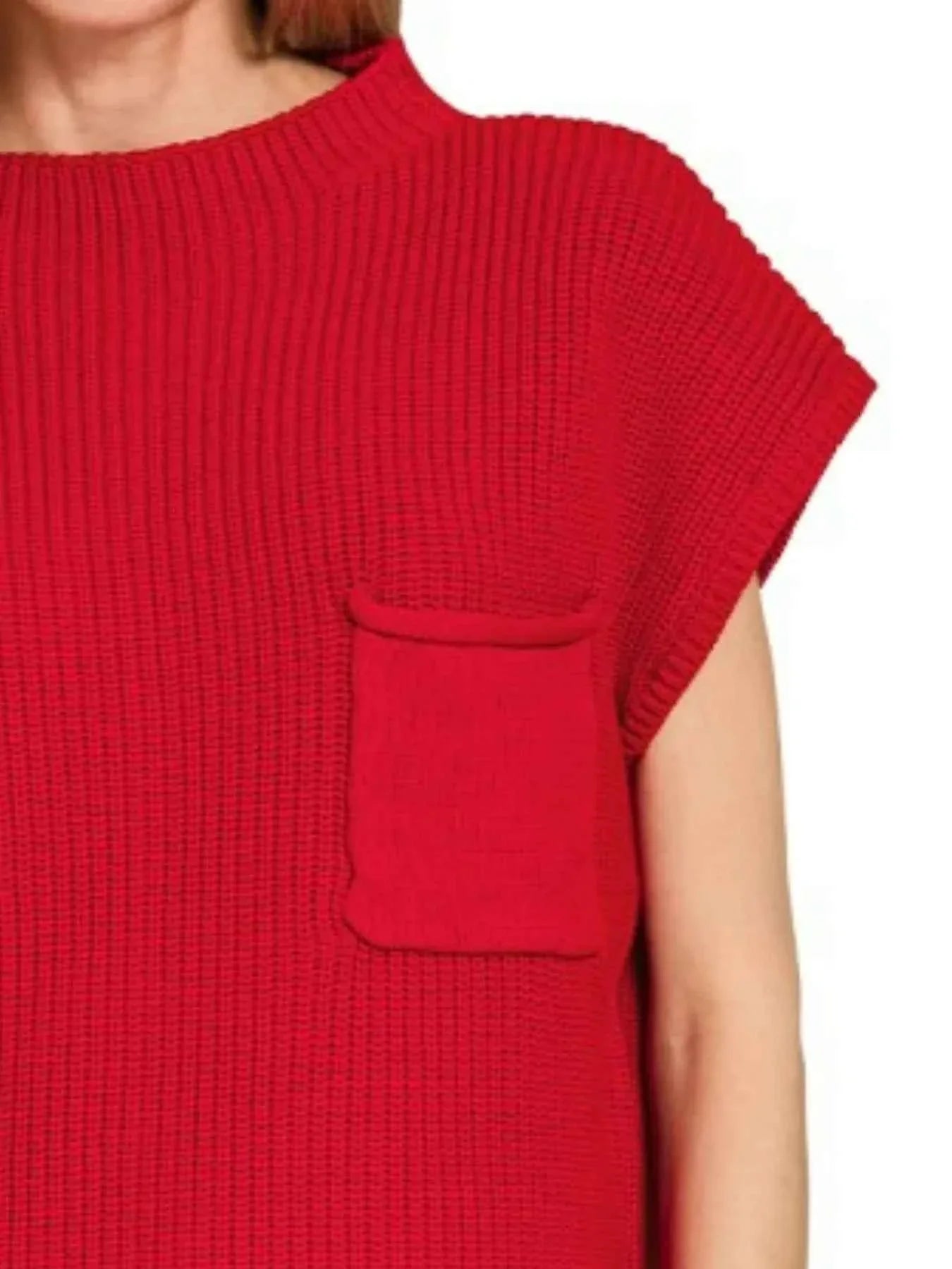 Zenana Mock Neck Short Sleeve Sweater 08f2b138-2f94-411d-8d27-450f5265475d-Max-Origin