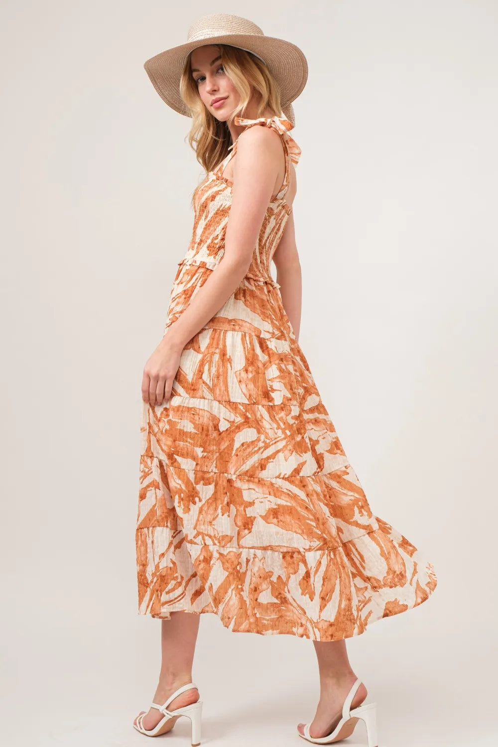 And The Why Tie Shoulder Smocked Midi Tiered Dress 08fb7bb5-9b00-441e-9499-9d6b2d0c8fbe-Max