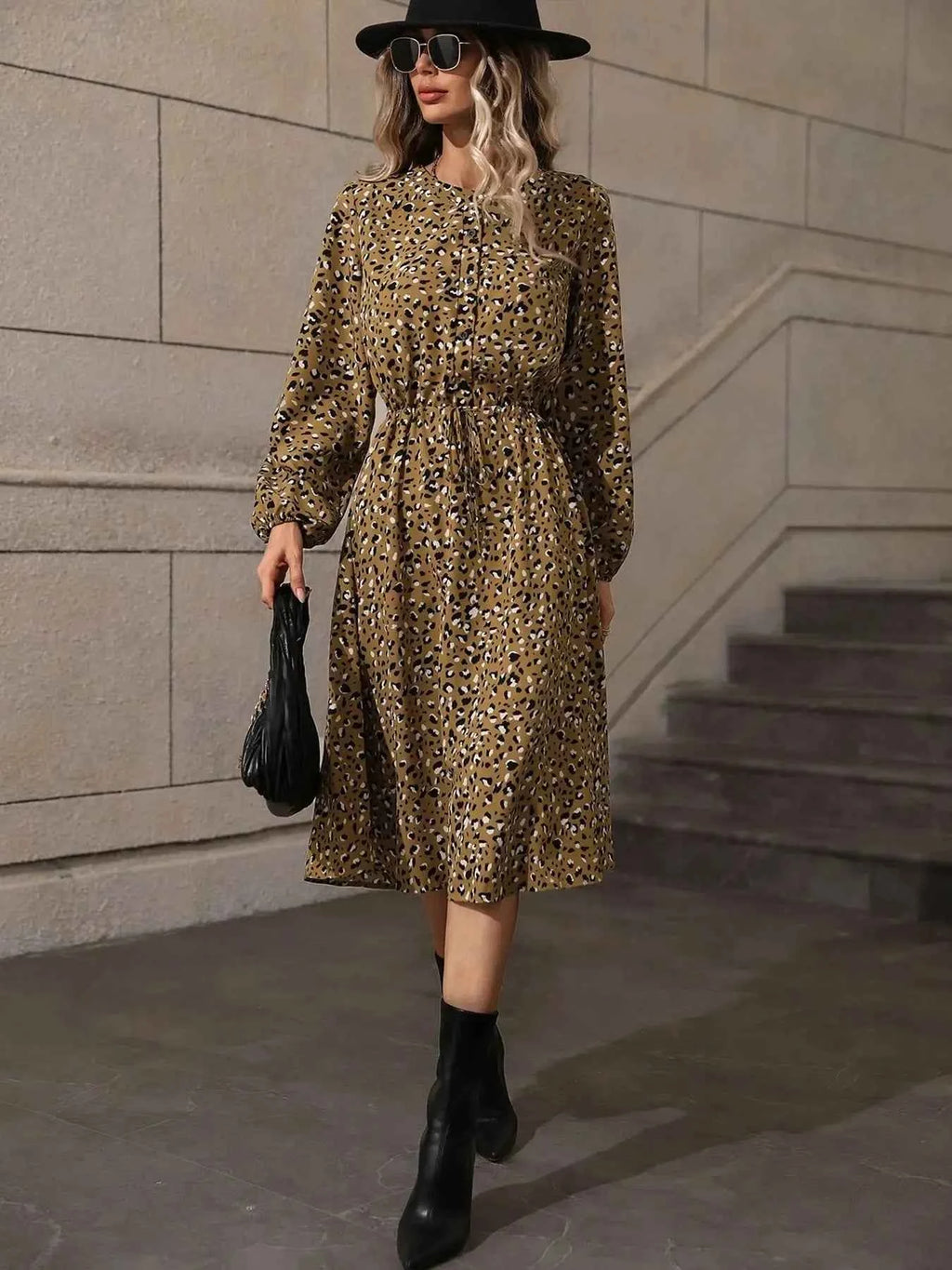 Printed Long Sleeve Midi Dress 08fbc73d-5e01-40bf-8a63-42f43c0d7963-Max-Origin
