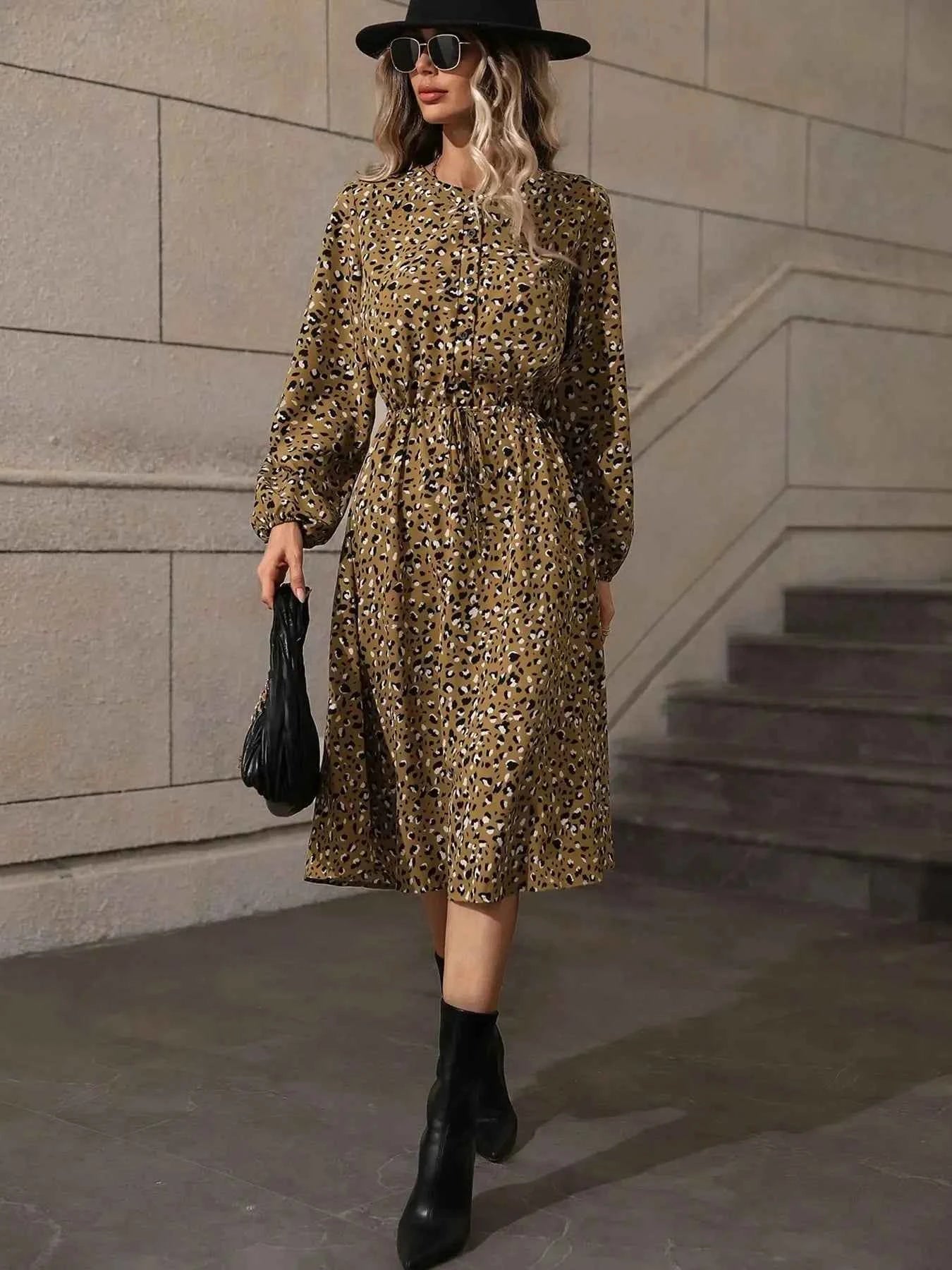 Printed Long Sleeve Midi Dress 08fbc73d-5e01-40bf-8a63-42f43c0d7963-Max-Origin