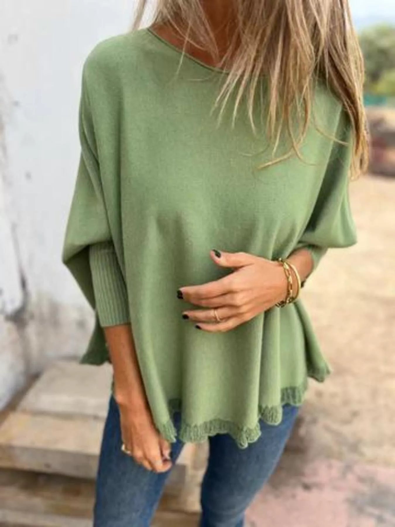 Full Size Round Neck Long Sleeve Knit Top with Lace Trim Plus Size Green 0904699d-8ec4-46a5-baa6-ae426d018ed7-Max-Origin