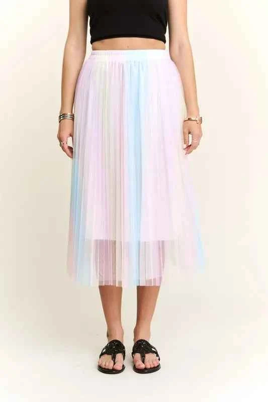 ADORA Unicorn Pleated Mesh Flare Midi Skirt 0931e8d7-ccb2-4952-a259-5e4ace48ba35-Max-Origin