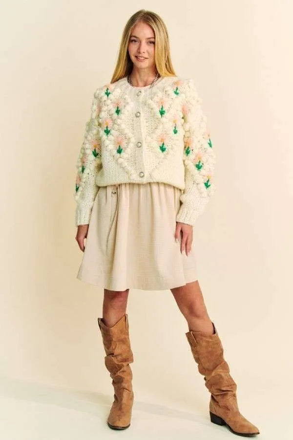 Davi & Dani Floral Pattern Button Down Cardigan 09326d85-adb5-4f87-98dd-789f959f4fa5-Max